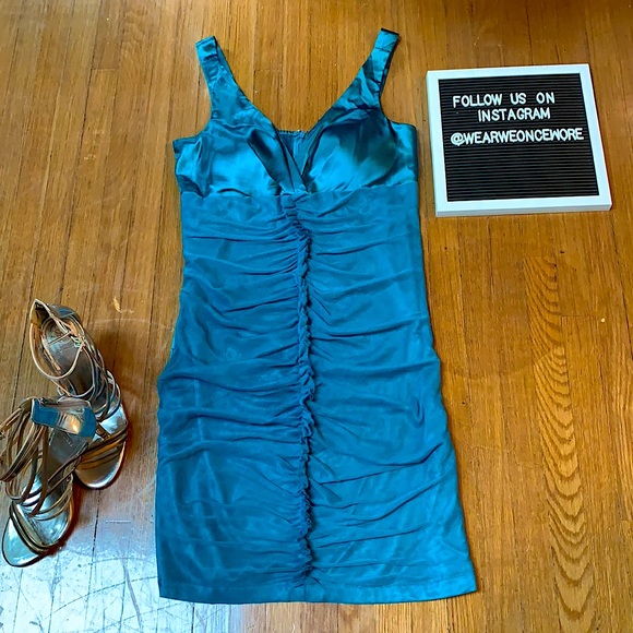 Rouched Sateen Cocktail Dress - Picture 5 of 6